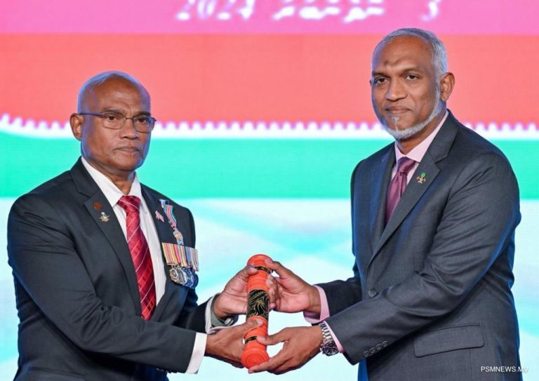 President confers Grand Order of Military Honour to Major General (rtd) Moosa Ali Jaleel